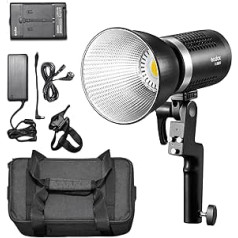 GODOX ML60Bi LED Studio Photography Light 60W Dual Colour Temperature 2800-6500K CRI96 TLCI97 Adjustable Brightness 16 Groups 32 Channels GODOX Holder with Handle Mobile Phone