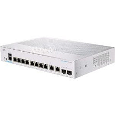 Cisco Business CBS350-8T-E-2G pārvaldītais slēdzis | 8 GE porti | Ārējais barošanas avots | 2 x 1G kombinētie porti | Ierobežota mūža aizsardzība (CBS350-8T-E-2G)