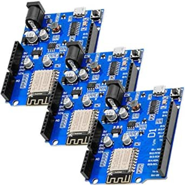 AZDelivery 3 x D1 Board NodeMCU ESP8266MOD-12F WiFi WLAN modulis, kas saderīgs ar Arduino, ietver e-grāmatu