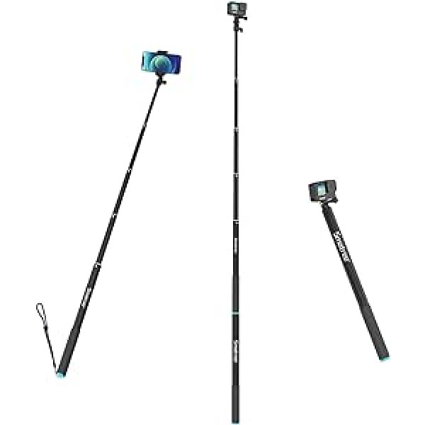 Smatree 220 cm SmaPole Extendable Selfie Stick, Telescopic Pole for GoPro Fusion, GoPro Hero 12/11/10/9/8/7/6/5/4/3, Insta360 and DJI Osmo Action 3/2 (Extended Version 17 - 87 Inches)