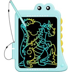 Pilnas programmatūras LCD rakstāmdēlis bērniem, 10 collu dinozauru rotaļlieta, krāsaina rotājumu dēlis maziem bērniem, kas mācās rotaļlietu zīmēšanas planšetdatoru 3 4 5 6 7 8 gadus veciem zēniem un meitenēm (zils)