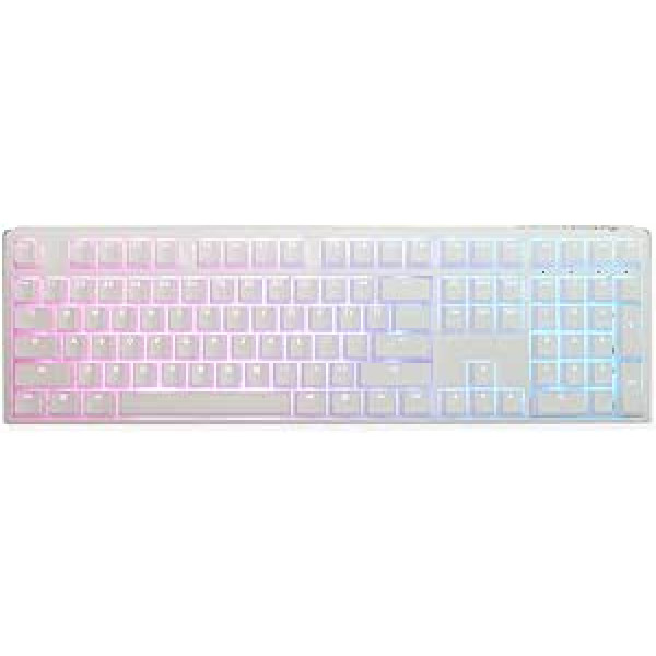 Ducky One 3 Classic Pure White spēļu tastatūra, RGB LED — MX-Blue (ASV)