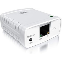 CSL — LAN drukas servera printera serveris — ātrs Ethernet — USB 2.0 liela ātruma — LRP drukas serveris operētājsistēmai Windows — tīkla USB uz RJ45 — DHCP iespēja, TCP/IP — iekļauts barošanas avots un Ethernet kabelis — jauns