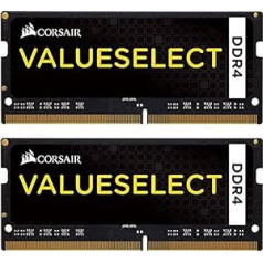 Corsair Value Select SODIMM 16GB (2x8GB) DDR4 2133MHz C15 Speicher für klēpjdatoriem/piezīmjdatoriem — Schwarz