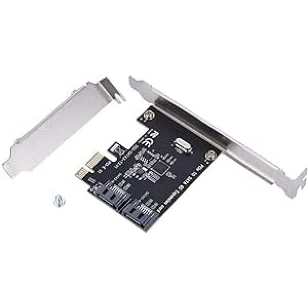 Zerone 2 prievadų PCI-E SATA kortelė, PCI Express SATA 3.0 valdiklis 6 Gbit/s PCIe Karte SATA III PCI-E kortelė, skirta Windows/Vista/Linux