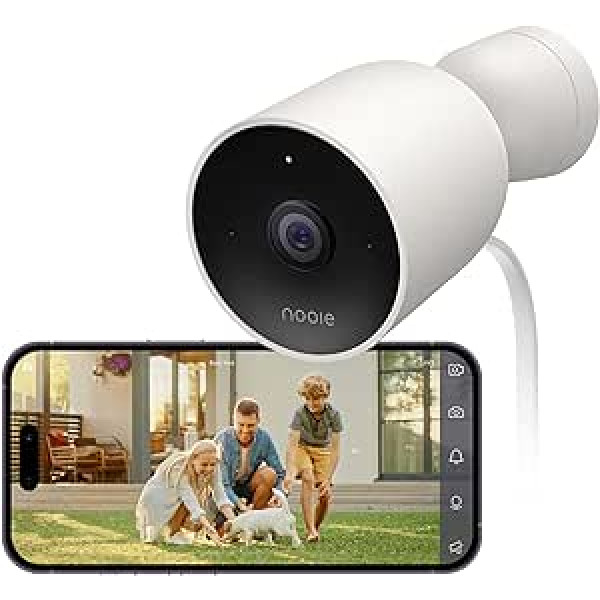 Nooie Outdoor WiFi IP ūdensizturīga drošības kamera 1080P HD IP66 ar kustības noteikšanas divvirzienu audio nakts redzamības 128G SD kartes atbalstu