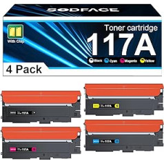 4-pack 117A saderīgs ar HP 117A tonera komplektu tonerim HP Color Laser MFP 179fwg 178nw 178nwg 179fnw 150nw 150a 150w W2070A W2071A W2072A Tolack,CyridgeB.