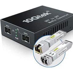 10Gtek® SFP+ Media Converter G0200-SFP (komplekts Nr. 31), 10GBase-T sasniedzamība 30 metri, SFP+ SR modulis, 300 m, MMF, 850 nm