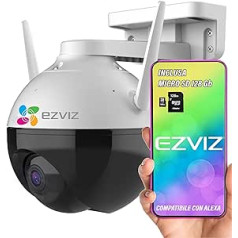 EZVIZ C8C āra Wifi 2,4 GHz Full HD 1080P motorizēta kamera 360° skata pārklājums IP 65 Iebūvēts zibspuldzes trauksmes signāls Smart Night Vision Ietver 128 GB Micro SD