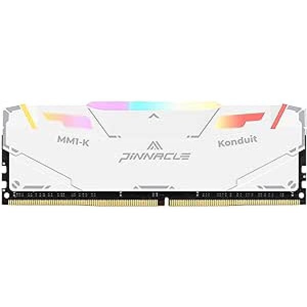 Timetec Pinnacle Konduit RGB 8GB DDR4 3600MHz PC4-28800 CL18-22-22-42 XMP2.0 Overclocking 1.35V Suderinamas su AMD ir Intel Desktop Gaming PC atminties moduliu RAM – balta