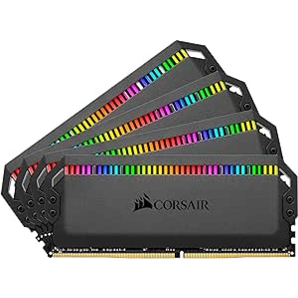 Corsair Dominator Platinum RGB 128GB (4x32GB) DDR4 3600 (PC4-28800) C18 1.35V AMD Optimised PC Memory - Black, CMT128GX4M4D3600C18