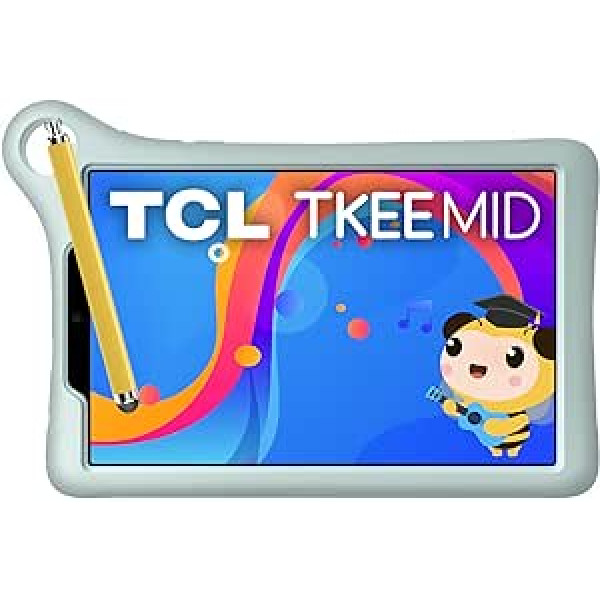 TCL Tkee Mid 4G planšetdators bērniem, displejs 8 collu HD Eyesafe, mīksts futrālis un pildspalva bērniem, 4080 mAh akumulators, Android 11, Ethereal Sky