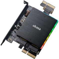 Akasa Dual M.2 PCI-E RGB LED adapterio kortelė