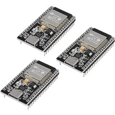 AITRIP 3 Pieces 38 Pins Type-C USB ESP32S ESP32 ESP-WROOM-32 Development Board 2.4GHz WiFi Dual Cores Microcontroller Integrated Antenna RF Low Noise Amplifier Filter for Arduino IDE