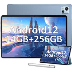 10,1 colio planšetinis kompiuteris su jutikliniu rašikliu (2023 m.), OSCAL Pad13 Android 12 planšetinis kompiuteris 14 GB RAM 256 GB ROM (1 TB TF), dvigubas 4G-LTE + 5G WiFi, aštuonių branduolių procesorius, 18 W / 7680 mAh baterija, FHD 120 + 8,0x1