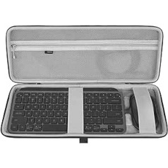 Geekria tastatūras futrālis, cietais aizsargvāciņš ceļojumu soma, kas saderīga ar Logitech MX Keys Mini Minimalist bezvadu apgaismotu tastatūru un Logitech MX Anywhere 3 peles kombinēto korpusu (tumši pelēks)