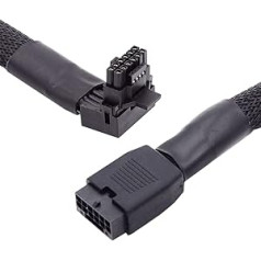 cablecc 12VHPWR ATX3.0 PCI-E 5.0 barošanas modulārais kabelis, vīrišķais-maģistrāles pagarinājums uz augšu 90 grādu leņķī 3080 3090TI PSU 16Pin 12+4P grafikas kartei