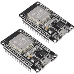 2 gab ESP32 ESP-32S WLAN WiFi izstrādes plate, NodeMCU modulis 2,4 GHz WLAN WiFi + Bluetooth divrežīmu moduļa mikrokontrolleris, antenas modulis ESP-WROOM-32 mikroshēma ar īpaši zemu jaudu priekš Arduino IDE