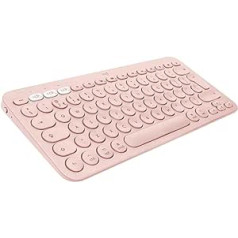 Logitech K380 Multi-Device Bluetooth Keyboard for Mac, French QWERTY Layout - Pink 920-010404