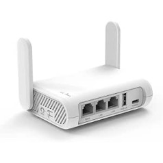 GL-SFT1200 (Opāls) drošs WiFi maršrutētājs ceļā - AC1200 divjoslu gigabitu bezvadu interneta maršrutētājs | IPv6 | USB 2.0 | MU-MIMO | 128 MB atmiņa | Retranslatora tilts | Piekļuves punkta režīms