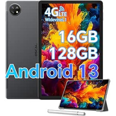 OSCAL 10,51 collas planšetdators PAD16 16(8+8) GB RAM + 128 GB ROM, Android 13 planšetdators ar divu 4G SIM slotu, FHD 1920 x 1200 IPS, astoņkodolu spēļu planšetdators, 13 MP kamera, 8200 mA baterija, Google