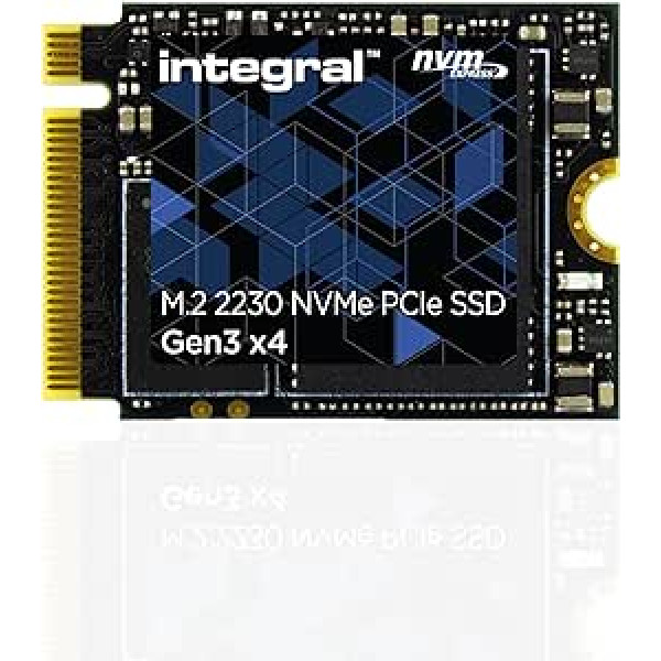 Integrēts 256 GB M.2 NVMe 2230 PCIe Gen3 x4 SSD — lasīšanas ātrums līdz 3000 MB/s, rakstīšanas ātrums līdz 1800 MB/s — iekšējais cietvielu disks. Valve Steam Deck, Microsoft Surface Pro, dators