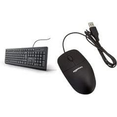 Trust 24092 Taro vadu tastatūra, QWERTZ izkārtojums, klusi taustiņi, šļakatu necaurlaidīgs - melns un Amazon pamatdarbi - optiskā pele ar 3 pogām un USB portu operētājsistēmai Windows un Mac OS X, melna