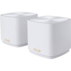 ASUS ZenWiFi XD5 AX3000 Set of 2 White Combinable Router (Whole-Home Mesh WiFi 6 System, Coverage of up to 325 m², 160 MHz, 3000 Mbit/s, AiMesh, AiProtection)