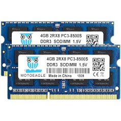 8GB Kit (2x4GB) PC3 8500S DDR3 1067MHz 1066MHz SO-DIMM RAM 2Rx8 Memory 204Pin for Apple Mac Notebook Laptop