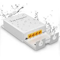 NICGIGA āra Gigabit PoE paplašinātājs 1 in 3 Out, 4 portu PoE atkārtotājs ūdensizturīgs, Vlan, pagarinājums 100 metrus (328 pēdas), IEEE 802.3af/pie Power Over Ethernet PoE sadalītāja.