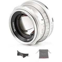 Fabrik Direct 7artisans 35mm F1.2 APS-C Manuelle Fokuslinse Weit Fit für Kompakte Spiegellose Kameras Canon Kamera M1 M2 M3 M5 M6 M10 EOS-M Mount (silber)