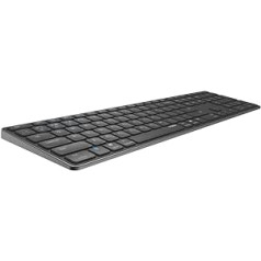 Rapoo E9800M Wireless Keyboard Wireless Keyboard Flat Aluminium Design Environmentally Friendly Rechargeable Battery German Layout QWERTZ PC & Mac - Black