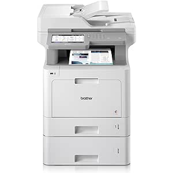 Brother MFC-L9570CDWT Professionelles 4-in-1 Farblaser-Multifunknsgerät (31 Seiten/Min., Drucker, Scanner, Kopierer, Fax, 2400 x 600 dpi) weiß/grau