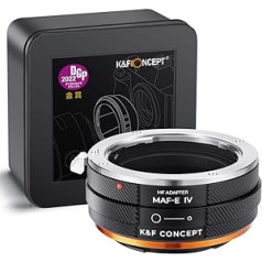 K&F Concept MAF-NEX IV PROLens tvirtinimo adapteris rankinis fokusavimas, suderinamas su Minolta AF/Sony Alpha A serijos objektyvu su Sony-E NEX tvirtinimo kameros korpusu su matinių dažų dizainu