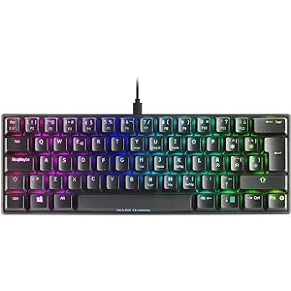 Mars Gaming MKMINIRES, Ultra Compact Mechanical Keyboard, Full RGB Chroma, Switch OUTEMU PRO Red, Black, Spanish Language