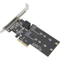 Annadue JMB585 mikroshēma PCI-E līdz 3 pieslēgvietām SATA3.0 + 2 portu M.2 elektroniskais komponents, viegli lietojams, atbalsta karstās maiņas funkciju, ar 6 Gbps pārsūtīšanas ātrumu