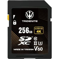 TRIDENITE 256GB V60 245MB/s UHS-II U3 4K Ultra Full HD Professional SDXC Memory Card