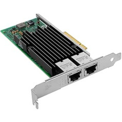 Euqvos Intel X540-T2 konverģētā tīkla adaptera X540 kontrollera PCIe 2.1 x8 LAN adapterim Dual Ports RJ45 atbalsta Windows Server/Windows/Linux/ESX