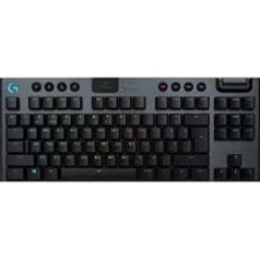 Logitech Accessories G915 TKL Tenkeyless Lightspeed Wireless RGB mechaninė žaidimų klaviatūra, plokščias jungiklis, Lightsync RGB, išplėstinis Bluetooth palaikymas, belgiškas AZERTY išdėstymas juodas (920-010588)