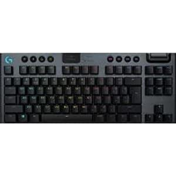 Logitech Accessories G915 TKL Tenkeyless Lightspeed Wireless RGB mechaninė žaidimų klaviatūra, plokščias jungiklis, Lightsync RGB, išplėstinis Bluetooth palaikymas, belgiškas AZERTY išdėstymas juodas (920-010588)