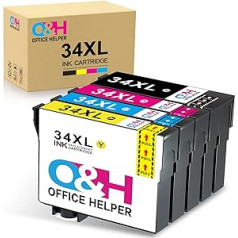 OFFICEHELPER 34XL printeru kasetnes, kas saderīgas ar Epson 34 XL Workforce Pro WF-3725DWF WF-3720DWF WF3725DWF WF3720DWF WF3725 WF3720 T3471 T3472 no 4471 melns