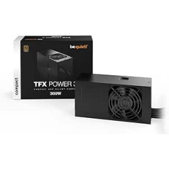 be quiet! TFX Power 3 300 W Bronze, 80 Plus Bronze, Temperature Controlled Fan 80 mm Fan, Strong 12 V Line to Support PCIe Graphics Cards, PCI Express Connector for GPU Support, BN322