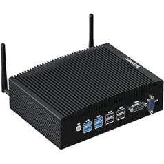 FANPEEC Industrial Mini PC Core i5 8260U, bez ventilatora dators Windows 11 Pro 32 GB RAM 512 GB SSD, galddatora WiFi 5, BT 4.2, 2 Ethernet porti, 2 x HD Wake On LAN, automātiskās ieslēgšanas galddatora mini datori