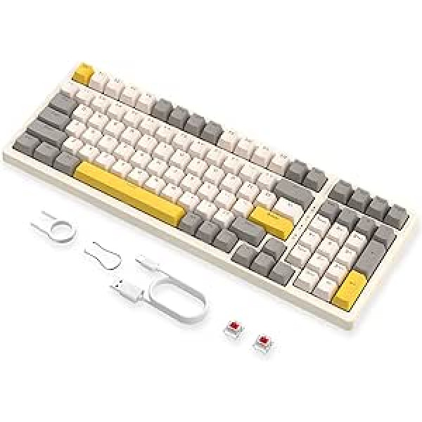 MAGIC-REFINER K3MAX Gaming Keyboard, Mechanical Keyboard 18 RGB Backlit Wired, Apex Pro TKL Keyboard Hot Swap 100 Keys with Numpad, Anti-Ghosting, EVA Foam, Red Switches, Win/Mac