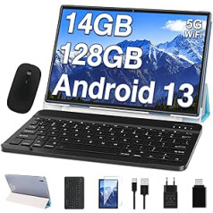 Oangcc A6 planšetdators Android 12 OS FHD tastatūra un pele (zila)