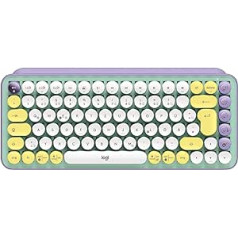 Logitech POP Keys mechanical wireless keyboard with customisable emoji keys, compact design, Bluetooth or USB connection, multi-device, OS compatible, Daydream