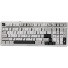 EPOMAKER x Aula F98 Gakste Mechanische Tastatur, ar Kabel/Bluetooth/drahtlos, Hot-Swap-fähig, NKRO-Gaming-Tastatur für Win/macOS (F99 Grey, Reaper Switch)