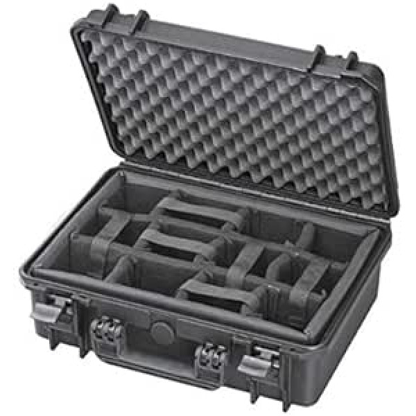 TomCase Professional Camera Case with Padded Nylon Inner Dividers Flexible Adjustable Waterproof Outdoor Case IP67, black