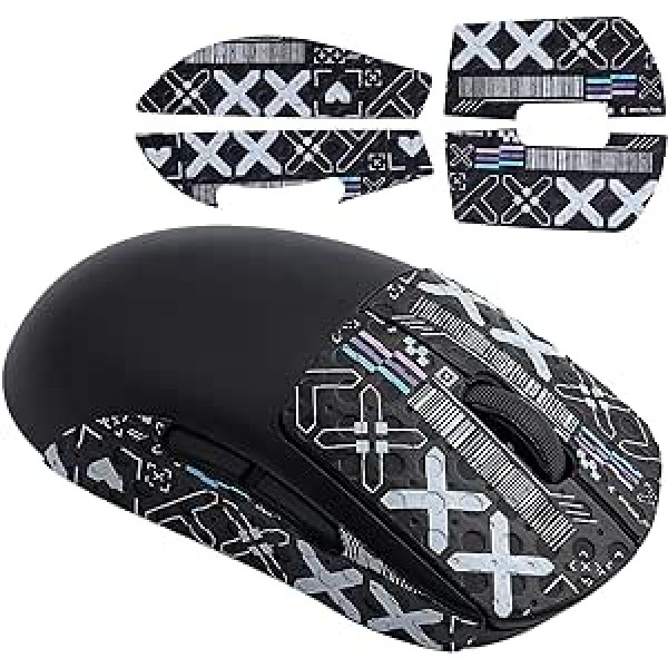 Hyekic Gaming Mouse Grip Tape Fit for Logitech G Pro X Superlight, 4 Pieces, Mouse Anti-Slip Stickers, Gaming Mouse Skin Pre-Cut, Sweat Resistant, Self-Adhesive Design, Professional Mice Upgrade Kit