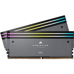 CORSAIR Dominator Titanium RGB DDR5 RAM 64GB (2x32GB) DDR5 6000MHz CL30 AMD Expo iCUE saderīga datora atmiņa — pelēka (CMP64GX5M2B6000Z30)